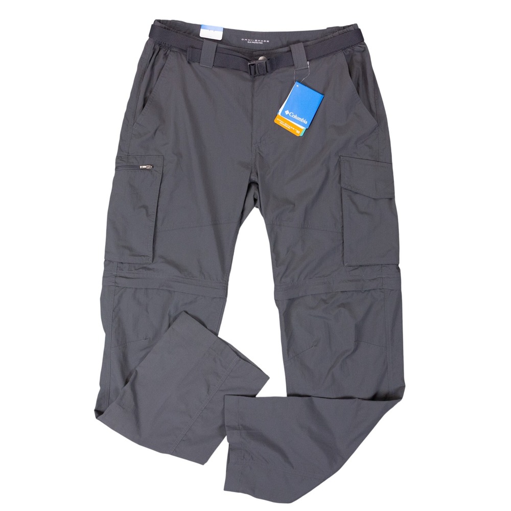 NWT Columbia Kestrel Trail Convertible Pants Mens 34x34 Grey Nylon UPF 50 - Picture 1 of 15